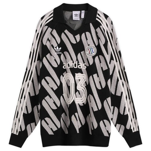 adidas Adicolor Polo Knit - Black/Medium Grey Heather - KQ5083