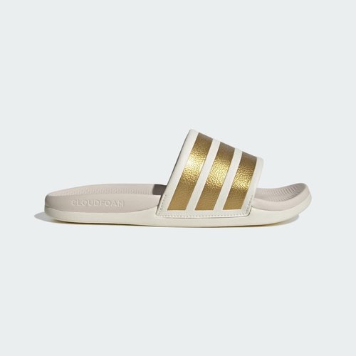 adidas Adilette Comfort 2.0 Slides - Off White/Gold Metallic/Chalk White - JP9123
