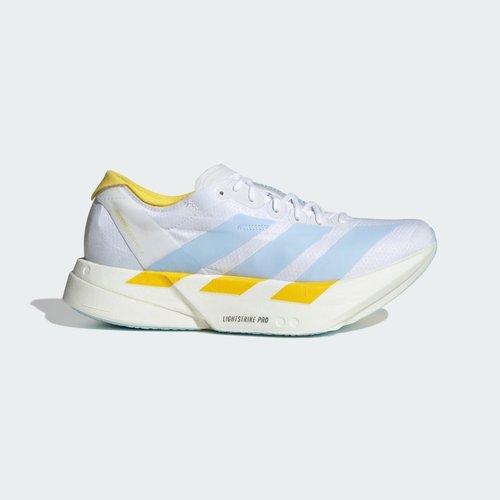 adidas Adizero Adios Pro 4 - Cloud White/Glow Blue/Yellow - KI9387