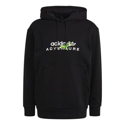 adidas Adv Logo Hoody Athleisure Casual Sports Printing Pattern - Black - GN2325