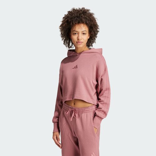 adidas ALL SZN French Terry 3-Stripes Hoodie - Preloved Crimson - IY6848