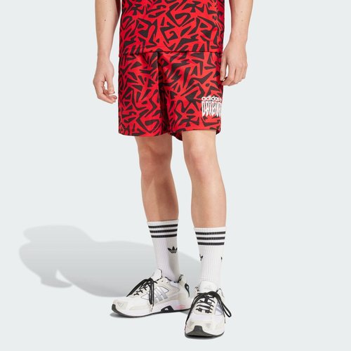 adidas Allover Print Shorts - Better Scarlet - IZ4834
