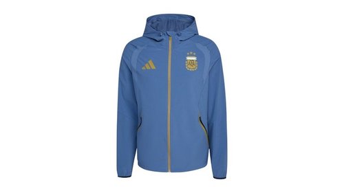 adidas Argentina Tiro Travel Full Zip Windbreaker - Crew Blue - JZ6313