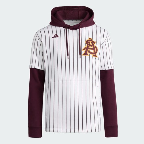 adidas Arizona State Sun Devils Baseball Jersey Hoodie - White/Team Maroon - KA9698