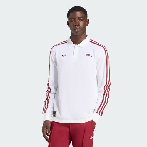 adidas Arsenal Terrace Icons Long Sleeve Polo Shirt - White - JM9396