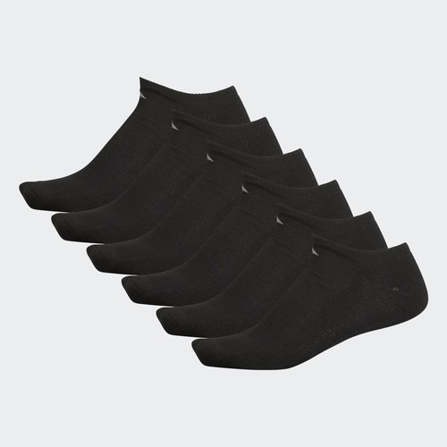 adidas Athletic Cushioned NoShow Socks 6 Pairs XL 'Black' B93225