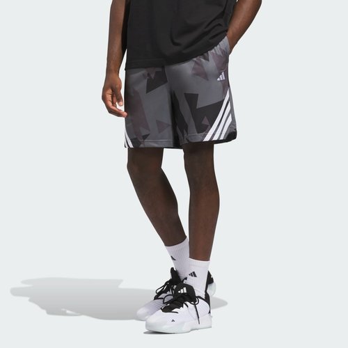 adidas Basketball 3-Stripes Aop Short - Grey Four - JZ7940