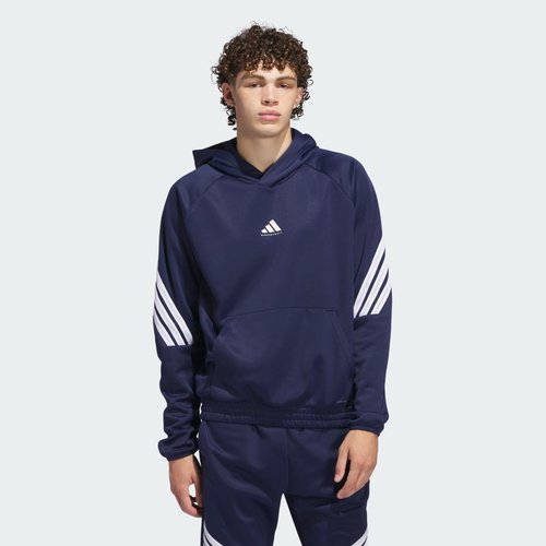 adidas Basketball Crazy Warm Fleece Hoodie - Team Navy Blue 2/White - JX1731