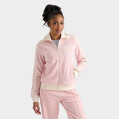 adidas Beckenbauer Classic Track Top Jacket - Sandy Pink/Wonder White - JX6480