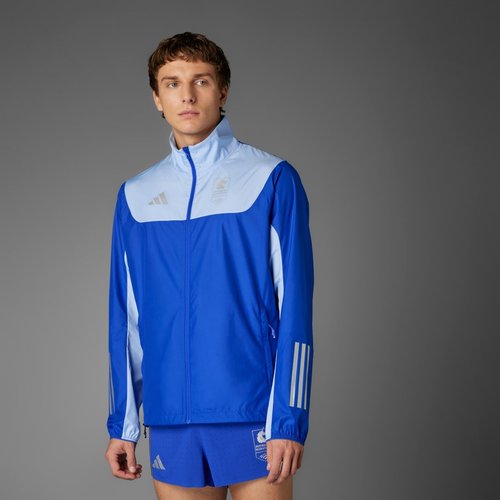 adidas Boston Marathon 2025 Own the Run Celebration Jacket - Lucid Blue - JN3003