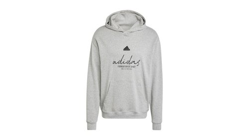 adidas Brand Love French Terry Hoodie - Medium Grey Heather - IX1316