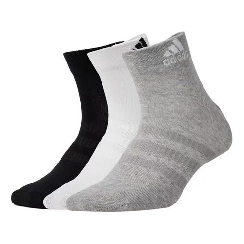 adidas Breathable Sports Short Basketball Socks - Black/White/Grey - DZ9434