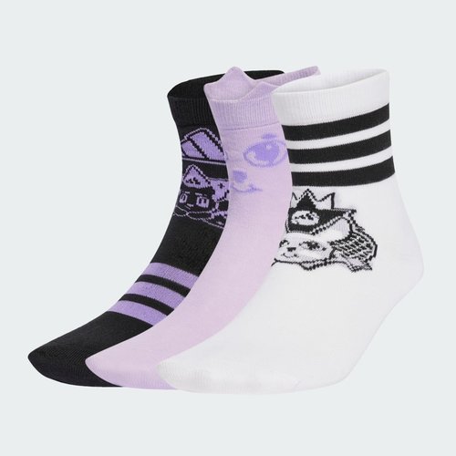 adidas Bubbles 3 Pairs Per Pack Socks - White/Black/Powder Plum - JV5125