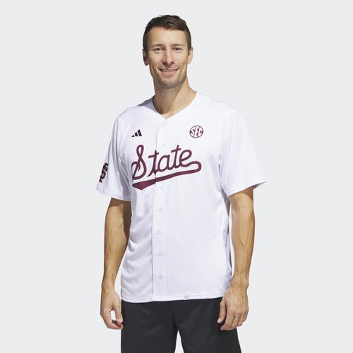 adidas Mississippi State Baseball Jersey 'White' HT1007 Solesense