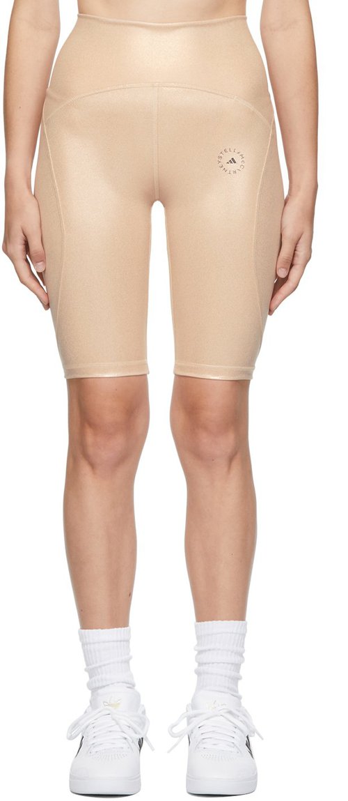 adidas by Stella McCartney Pink Shiny Cycling Shorts 'Copper Met