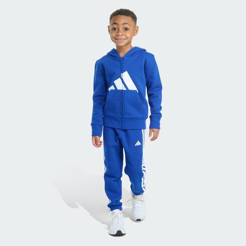 adidas 2-Piece Long Sleeve Essential Big Logo Fleece Jacket & Jogger Set - Royal Blue - JK8784