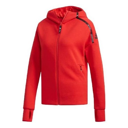 adidas Casual Sports Zipper Hooded Jacket - Red - EA2102