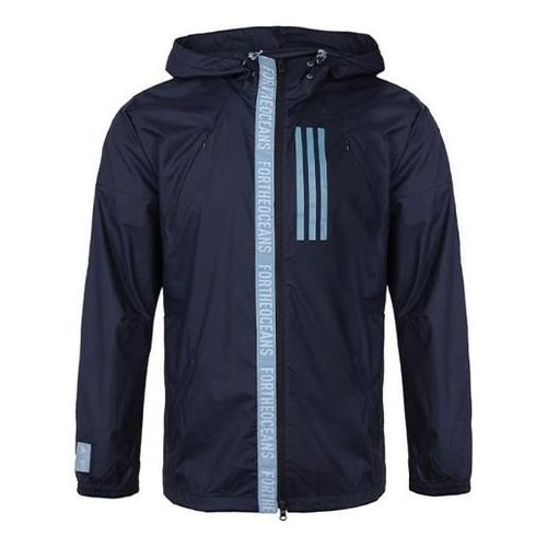 adidas Casual Training Sports Windproof Hooded Jacket Navy Blue - Dark Blue - EB7600