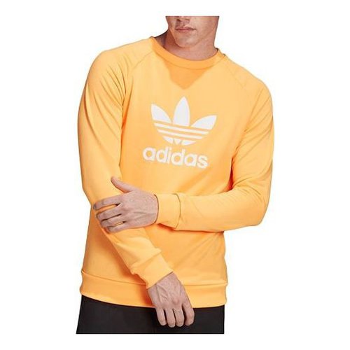 adidas Chest Logo Printing Round Neck Shiny - Orange - EJ9679