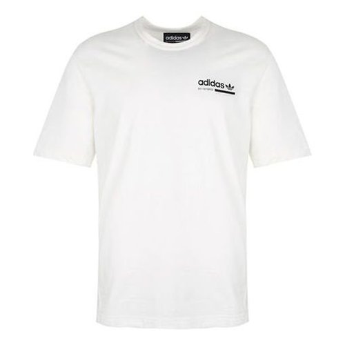 adidas Chest Logo Round Neck Short Sleeve - White - DV1943