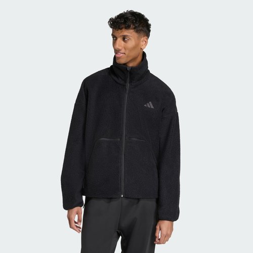 adidas City Tech High Pile Fleece Full-Zip Jacket - Black - KB1197