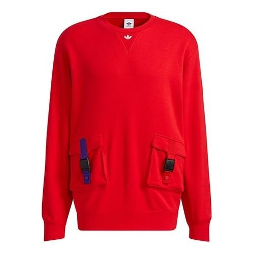 adidas Cny Crew Series Cargo Pocket Round Neck Pullover - Red - GR0219