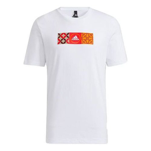 adidas Cny Gfx Tee limited Logo Printing Sports Round Neck Short Sleeve - White - HI3291