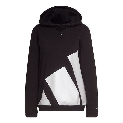 adidas Colorblock Large Logo Sports Hoodie Black - HI1204