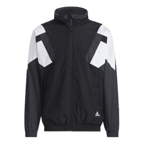 adidas Colorblock Sports Stand Collar Jacket Black - HE7472