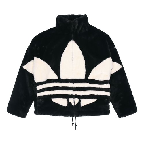 adidas Contrasting Colors Large Logo Loose Stand Collar Sports Jacket Black - HC0323