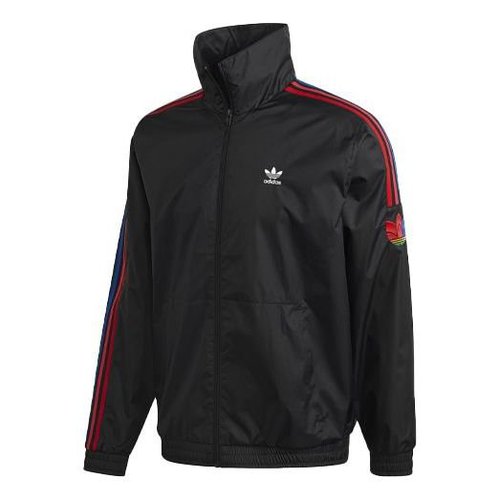 adidas Contrasting Colors Logo Printing Side Stripe Sports Jacket 'Black' -  GE0841 | Solesense