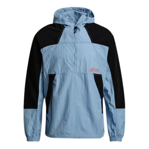 adidas Contrasting Colors Loose Sports Hooded Jacket - Sky Blue - H09103