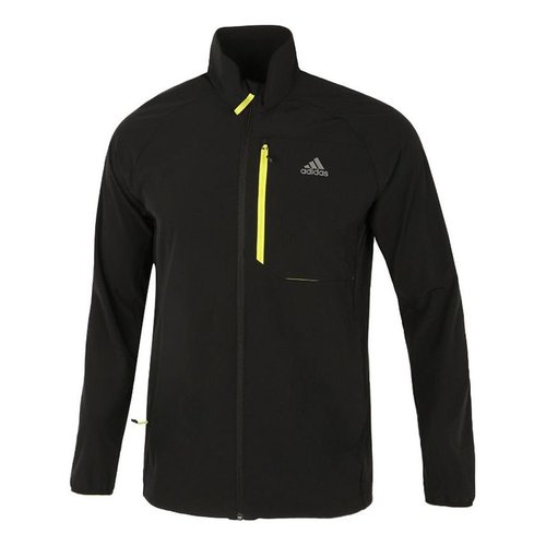adidas Contrasting Colors Outdoor Windproof Stand Collar Jacket - Black - GN7347