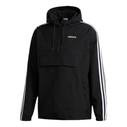 adidas Contrastings Stripe Half Zipper Hooded Jacket Black - Multi-Color - GD2061