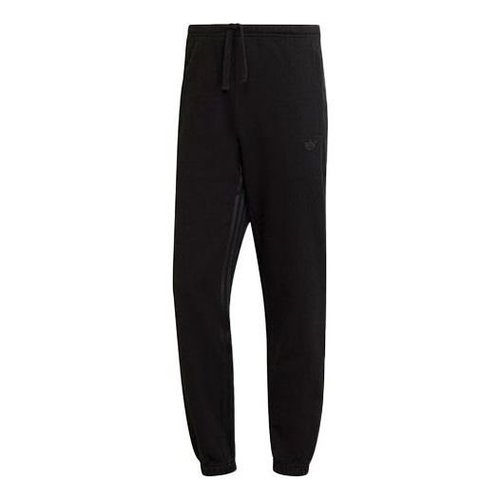 adidas Cotton Drawstring Elastic Waistband Sports Pants/Trousers/Joggers Black - HC2748