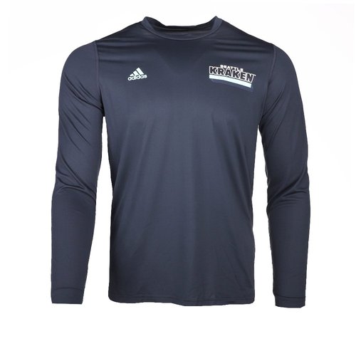 adidas Seattle Kraken Creator Crew Neck Long Sleeve T-Shirt - Blue - HN6428