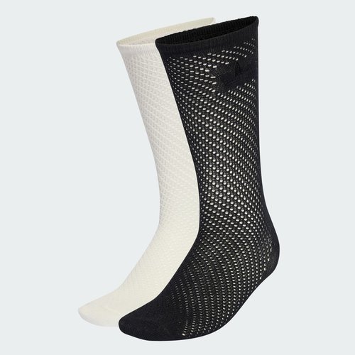adidas Crochet Crew Socks 2 Pairs - Off White/Black - KD8398