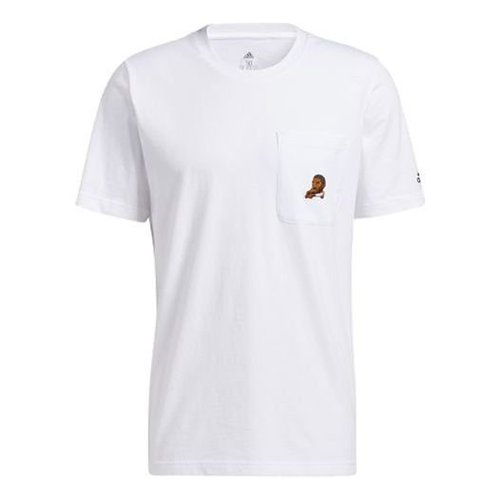 adidas Dame Avatar Pkt Lillard Basketball Sports Pocket Loose Round Neck Short Sleeve - White - GP3436