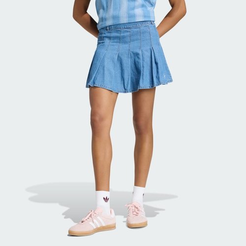 adidas Denim Pleated Skirt - Indigo Denim - KD5523