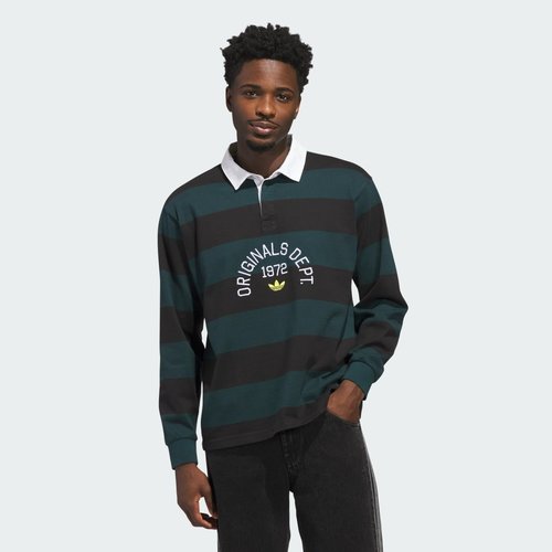 adidas Dept. Striped Polo Shirt - Black/Aurora Ivy - KF5068