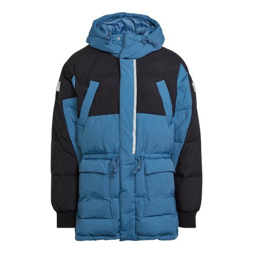 adidas Down Regen Hooded Puffer Jacket - Blue/Black - HL6745