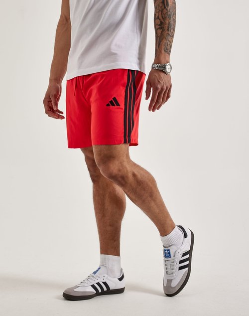 adidas Essential 3-Stripes Chelsea Shorts - Red - JE6443