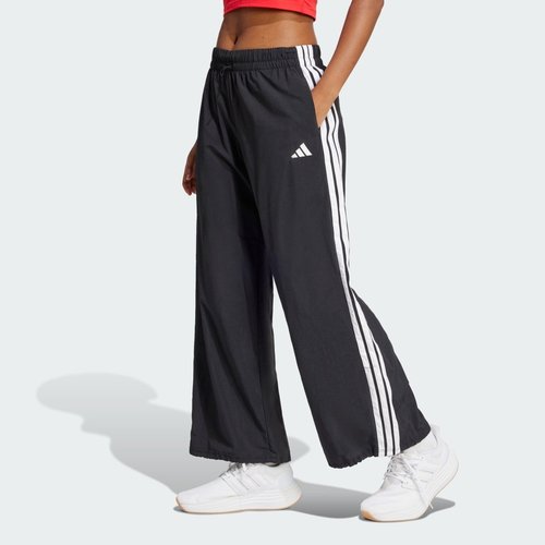 adidas Essentials 3-Stripes Lifestyle Woven Parachute Pants - Black/White - JE1306