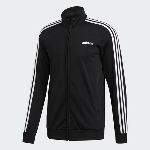 adidas Essentials 3-Stripes Tricot Track Top - Black/White - DQ3070