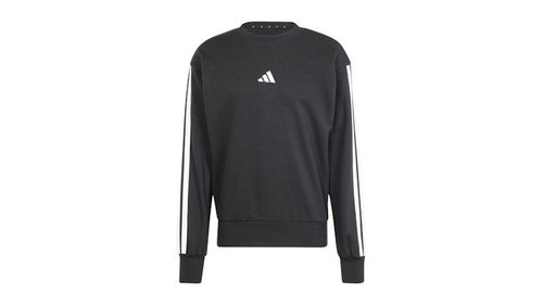 adidas Essentials 3Stripes French Terry Sweatshirt - Black/White - JE6372