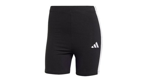 adidas Essentials 3Stripes High Waisted Biker Shorts - Black/White - JE1223