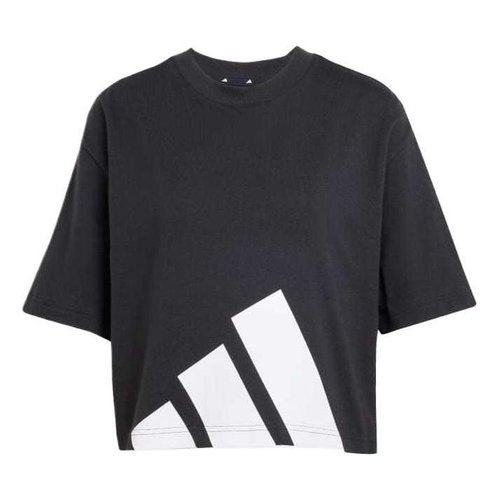adidas Essentials Big Logo Boyfriend Tee Shirt - Black/White - JG8736