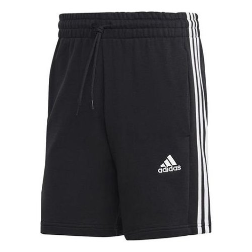 adidas Essentials French Terry 3-Stripes Shorts - Black/White - IC9435