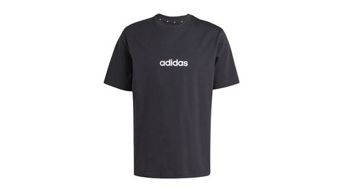 adidas Essentials Linear Single Jersey Tee Shirt - Black/White - JE8993