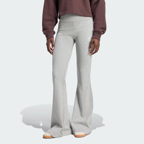 adidas Essentials Rib Flared Leggings - Medium Grey Heather - IY9674